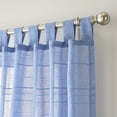 thumbnail image 2 of Mainstays Woven Stripe Sheer Tab Top Curtain, Single Panel, Blue, 50" W x 95" L, 2 of 6