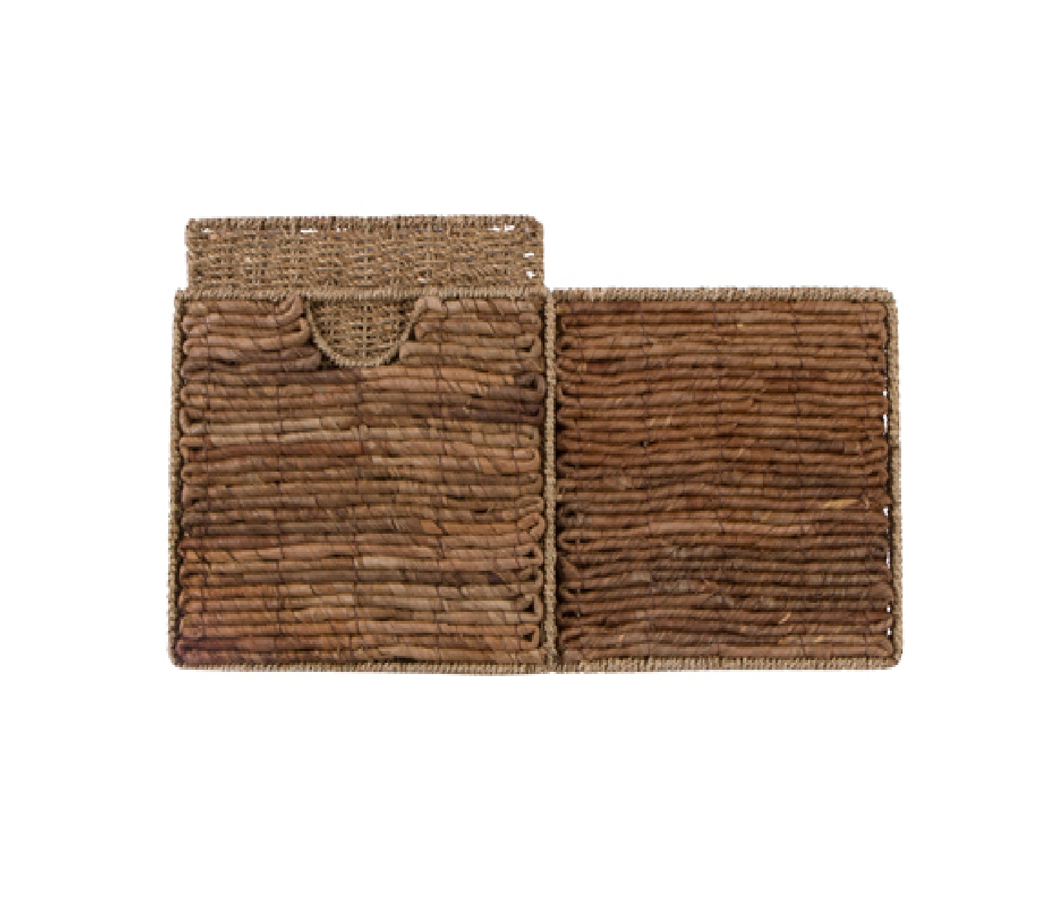 12.7 in Foldable Seagrass and Banana Leaf Storage Basket with Iron Wire Frame (Set of 4)