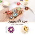 thumbnail image 2 of Uxcell Button Cover Cufflinks for Women, Rhinestone Flower Button Cuff Links for Shirt Sleeve Suit Gift, Gold Tone (Purple), 2 of 6