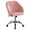 Pink, variant on Sunshen Pink Office Chair Small Cute Vanity Chair with Back Wheels Velvet Swivel Rolling Desk Computer Armchair for Bedroom Living Room