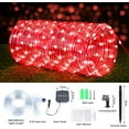 thumbnail image 3 of Solar Rope Lights, 66ft 200LED Solar String Lights, 8 Modes Waterproof Solar Powered Outdoor Light, Flexible Clear Tube Light for Garden Backyard Patio Deck Porch Pool Tree Christmas Decoration - Red, 3 of 14