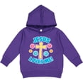 thumbnail image 2 of Inktastic Easter Jesus Loves Me with Cross and Flowers Toddler Hoodie, 2 of 4