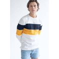 thumbnail image 2 of Ragstock Mustard & Navy Chest Stripe Long Sleeve T-Shirt, 2 of 4