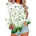 thumbnail image 2 of TaTaai Ladies Fashion St. Patrick's Day Printed Loose Round Neck Sweatshirt Long Sleeve Hoodless Casual Top Soft Comfortable for Daily Home Office Streetwear Spring Fall Winter Gift, 2 of 6
