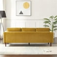 thumbnail image 7 of Pemberly Row Mid Century Modern Hudson Yellow Gold Velvet Sofa 88", 7 of 7