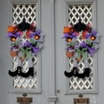 thumbnail image 6 of Halloween Wreath:Halloween Wreaths for Front Door, 26.4inch Halloween Wreaths with Witch Hat Leg Pumpkin Door Wreath for Door,Porch,Window,Indoor and Outdoor, 6 of 7