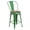 Green, variant on Flash Furniture Lily 24" High Red Metal Counter Height Stool with Back and Wood Seat