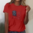 thumbnail image 2 of Levmjia Womens Top Printed T-Shirt Short Sleeve Round Neck Casual Fashion Independence Day Comfortable Pullover Tee Daily Wear, 2 of 5