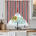 thumbnail image 3 of Swag Valance Curtains for Windows, Red Black Stripe Light Filtering Kitchen Curtains with Rod Pocket, Geometric White Vertical Striped Window Treatment Valances for Living Room, 36x45 - 2 PCS, 3 of 9