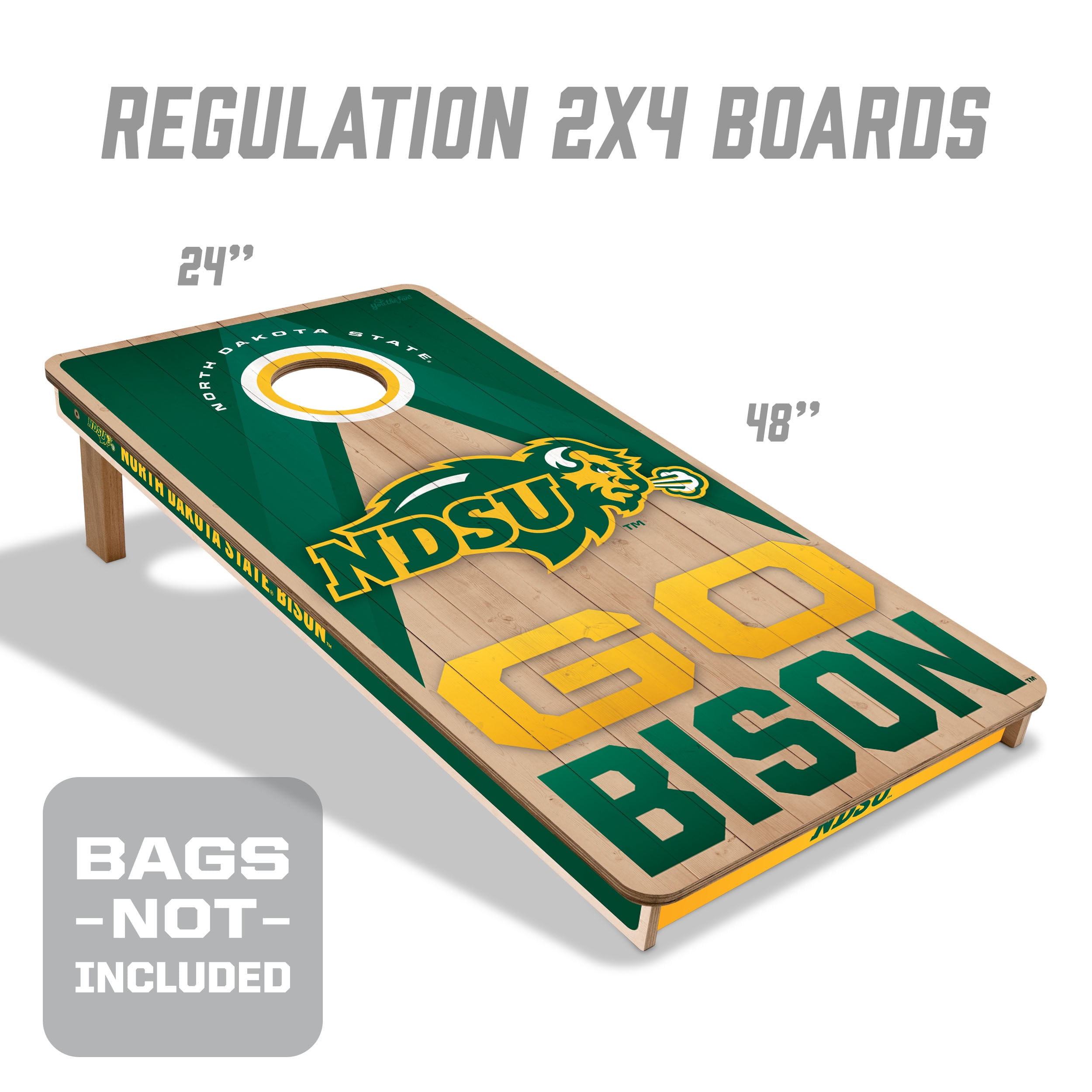 YouTheFan NCAA N Dakota St Bison 2X4 Slogan Series Cornhole NO BAGS