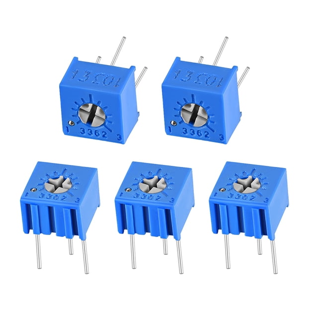 Unique Bargains 3362 Trimmer Potentiometer 10K Ohm Top Adjustment Horizontal Variable Resistors, 5Pcs