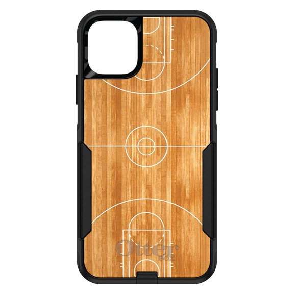 DistinctInk OtterBox Commuter Custom Case for Apple iPhone 15 (6.1" Screen) - Show Your Love of Basketball - Raised Bezel Screen Guard