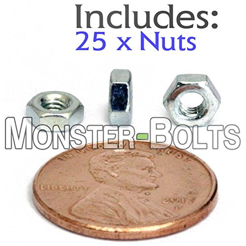 25 3mm Hex Nuts Class 8 Steel w/ Zinc Plated DIN 934 CR+3 M3-0.5 