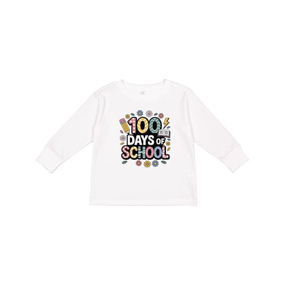 Inktastic 100 Days of School Girls Long Sleeve Toddler T-Shirt