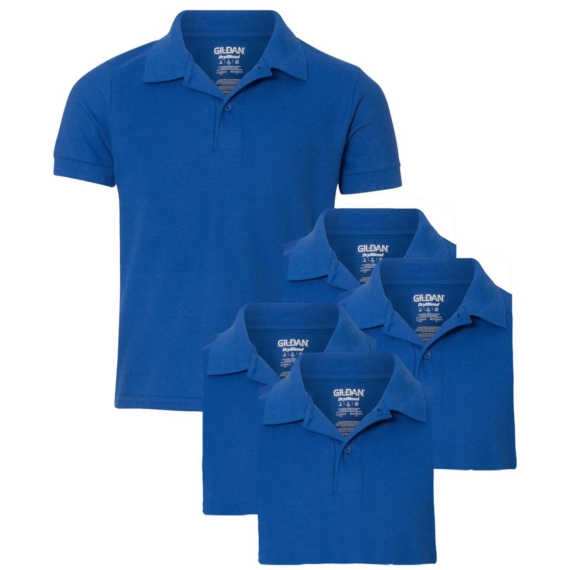 3 Pack Gildan Dry Blend Double Pique Childrens PURPLE Polo Shirt School Uniform 