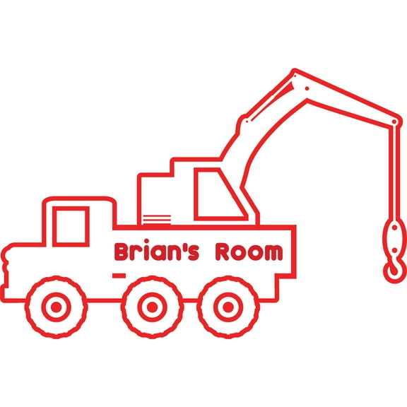 Custom Name Vinyl Wall Decal for Home - Boys Tow Truck Towing Cars Wagons Cute Wall Décor Bedroom Living Room Entry - Personalized Text Removable High Tact - Size: 12 In x 20 In
