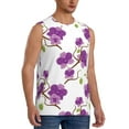 thumbnail image 2 of Kdxio Orchids Flowers for Men's Muscle T-shirt,Sleeveless for Workout Running Athletic Gym Lounge Casual, 2 of 7