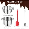 thumbnail image 2 of 304 Stainless Steel Double Boiler Set - 2.6QT Melting Bowl with Scale and Handle - 4.2QT Dual-Handle Pot - Stackable Water Bath Melting Pot Set for Butter, Chocolate, Wax, Sugar, Candle, 2 of 7
