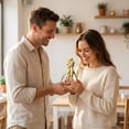 thumbnail image 4 of NYSCURE Nordic 5.2 Inch Valentine's Day Resin Golden Love Statue Romantic Elegant Couple Sculpture Home Decor Shelf Figurine Gifts, 4 of 11