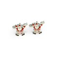 thumbnail image 1 of International  Rhodium Plated Santa Claus Cufflinks - Multi Color, 1 of 1