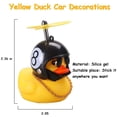 thumbnail image 3 of Adornos de coche de juguete pato de goma anqinglinggushangmaoyouxiangongsi Decoraciones tablero pato amarillo gafas frías casco hélice negro, 3 of 6