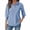 #02 Blue 【Mix & Match Your Daily Essentials】, variant on Women's Striped Button Down 3/4 Sleeve Shirt Tops Blouses with Classic Collar for Casual Business Work Office Vacation Outfits Fashion Essential Gift for Women | Aestivo,Black L