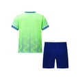 thumbnail image 2 of JanJean Soccer Uniforms for Kids Boys Football Jersey V Neck Practice T Shirt and Sport Shorts Set Fluorescent Green S, 2 of 7