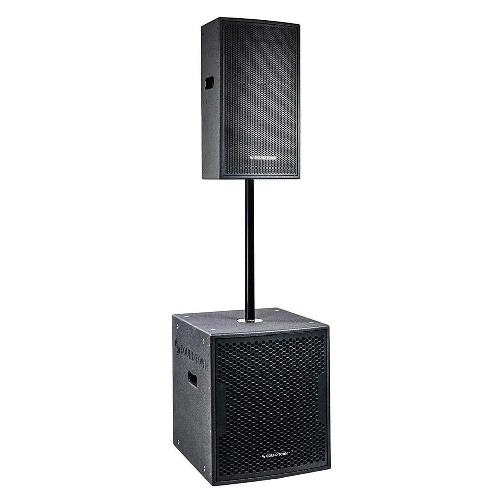 Sound Town CARME Series Powered PA Speaker and Subwoofer Combo Set with