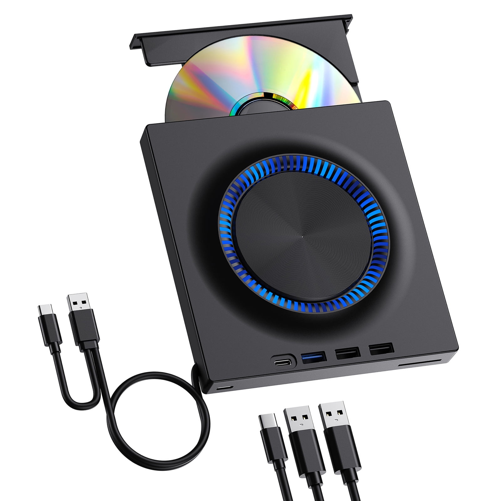 MultiFunctional External Drive Featuring USB3.0 Type C Port Builts In Cable For PC Laptop DvdRW Recording Format