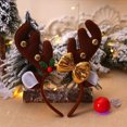 thumbnail image 4 of Injueey Cinta para el pelo de Navidad con cuernos, decoración de esponja de bayas rojas, diadema ajustable, aro Universal para boda, accesorios de Kits de decoración para fiestas Café oscuro Injueey HA069519-03, 4 of 6