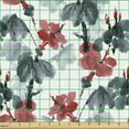 thumbnail image 2 of Ambesonne Flower Print Fabric by the Yard Upholstery, Spring Floral Pattern, 3 Yards, Pale Ruby Dimgray, 2 of 5