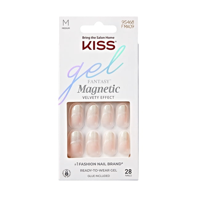 KISS - Gel Fantasy Magnetic - ChimeSplash, Beige - Oval - Medium