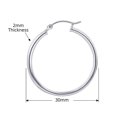 thumbnail image 3 of Gem Avenue 925 Sterling Silver Polished Hoop Tube Earrings (30mm Diameter), 3 of 3