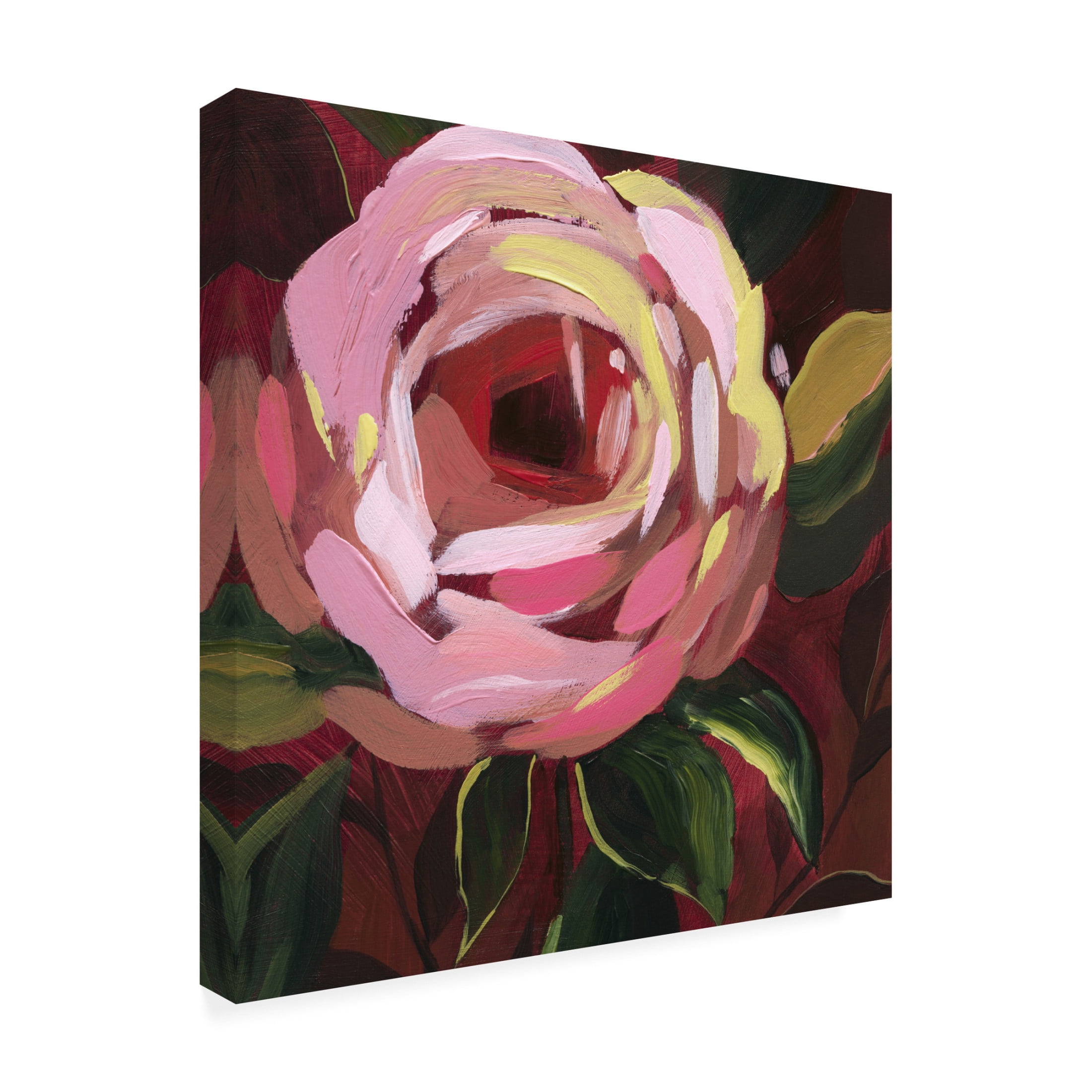 Trademark Fine Art Grace Popp Brushy Rose I Canvas Wall Art