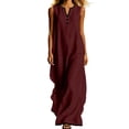 thumbnail image 1 of CHUMUD Robes d'Été pour Femmes Sans Manches à Col en V, Robe Maxi à Demi-Boutonnage, Coupe Ample Décontractée, 1 of 8