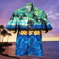 thumbnail image 2 of Camisas s Para Hombre De Vestir Camisa de solapa para hombre Camisa de manga corta de color casual de moda (Blue, XXL), 2 of 3