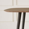 thumbnail image 3 of 5 Piece Dining Table Sets,Wood Dining Table& Leather Modern Dining Chairs Set of 4, Round Corners (1Table with 4 Brown Chairs), 3 of 6