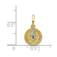 thumbnail image 4 of 14k Yellow with White Rhodium Two-tone Gold Circle St. Benedict Medal Pendant, 4 of 5