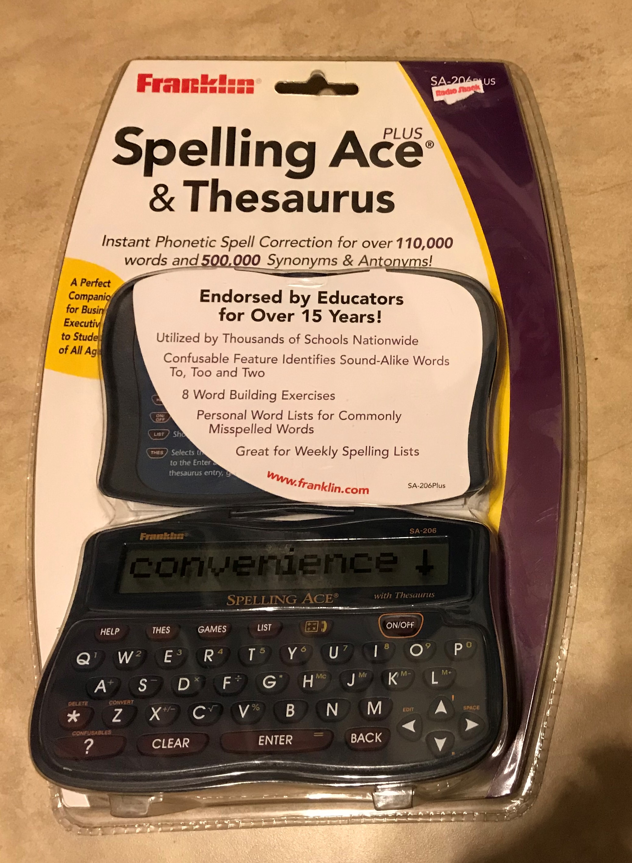 Franklin Electronics SA206 Spelling Ace with Thesaurus NEW factory