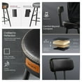 thumbnail image 5 of LEDREM 2-Pack Swivel Bar Stools - Award-Winning Design, 360° Rotation, 3.1" Cushion, Leveling Feet, Mid-Century Modern, Ink Black, 5 of 6