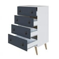 thumbnail image 4 of Manhattan Comfort Amber Tall Dresser with Faux Leather Handles in White and Blue, 4 of 10
