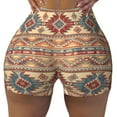 thumbnail image 2 of Logiee Traditional Tribal Aztec Print Women's Biker Shorts,Workout Gym Shorts,Scrunch Shorts,Tummy Control Hidden Scrunch Running Yoga Shorts-Medium, 2 of 8