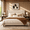 Beige, variant on Queen Size Upholstered Platform Bed Frame with Wingback Headboard, Beige Fabric Bed Frame with Wooden Slats, Noise-Free & No Box Spring Needed