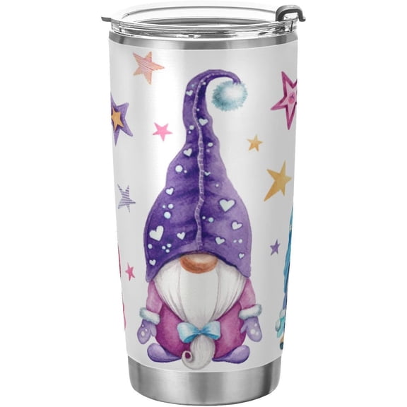 Cute Gnomes 20oz Tumbler with Lid, BPA Free Stainless Steel Vacuum Insulated Double Wall Travel Mug Reusable Coffee Cup for Hot and Cold Drinks