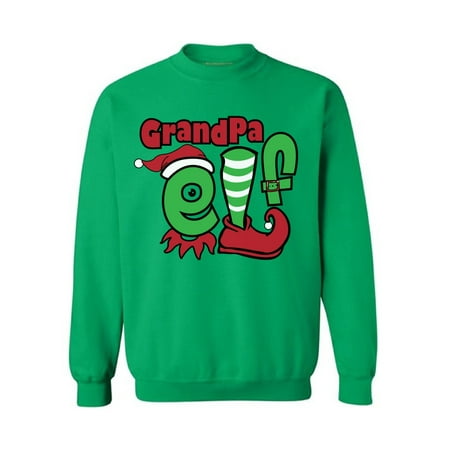 Awkward Styles Grandpa Elf Sweashirt Christmas Elf Sweater Ugly Christmas Sweater Men Matching Family Christmas Pajamas Elf Suit for Granddad Funny Christmas Gifts Tacky Christmas Ugly