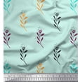 thumbnail image 1 of Soimoi Green polyester Crepe Fabric Cotton Ball Leaves Print Sewing Fabric Yard 52 Inch Wide, 1 of 3