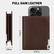 Cshidworld Mens Full Grain Leather Wallet – Mens Ultra-Slim RFID Blocking Card Holder – Mens Bifold Wallet – Compact and Durable – 7 Card Slots and 1 ID Window (Coffee)