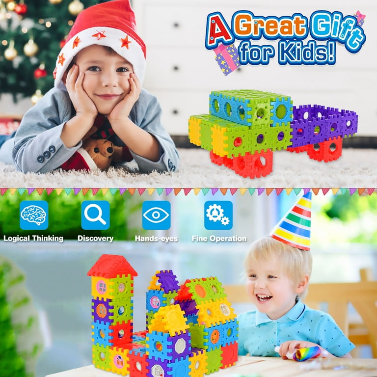 Fubaoda 160-Piece Tiles Building Blocks Set, Preschool STEM