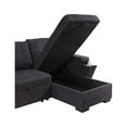 thumbnail image 6 of Toby Black Woven Reversible Sleeper Storage Chaise Cup Holder USB Ports Pockets, 6 of 6