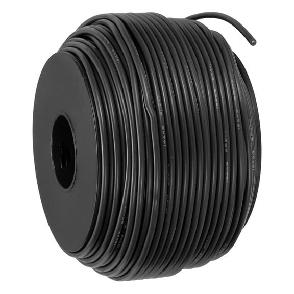 18 AWG Flexible Silicone Wire 61m/200ft, Tinned Copper Electrical Wire, Black